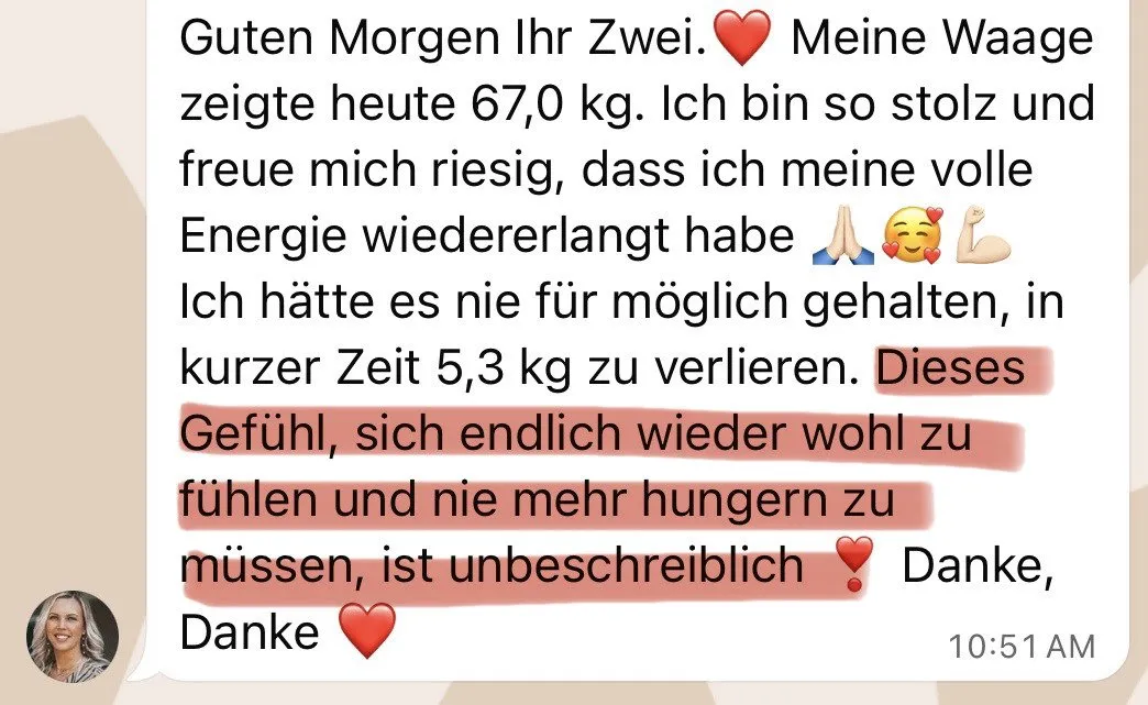 Nachricht einer Kundin