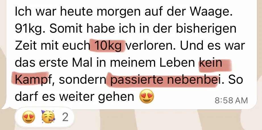 Nachricht einer Kundin